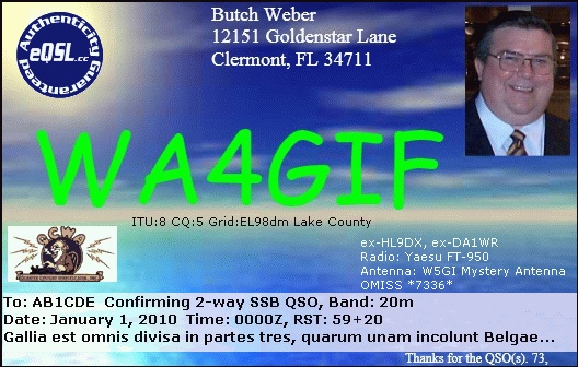 WA4GIF QSL